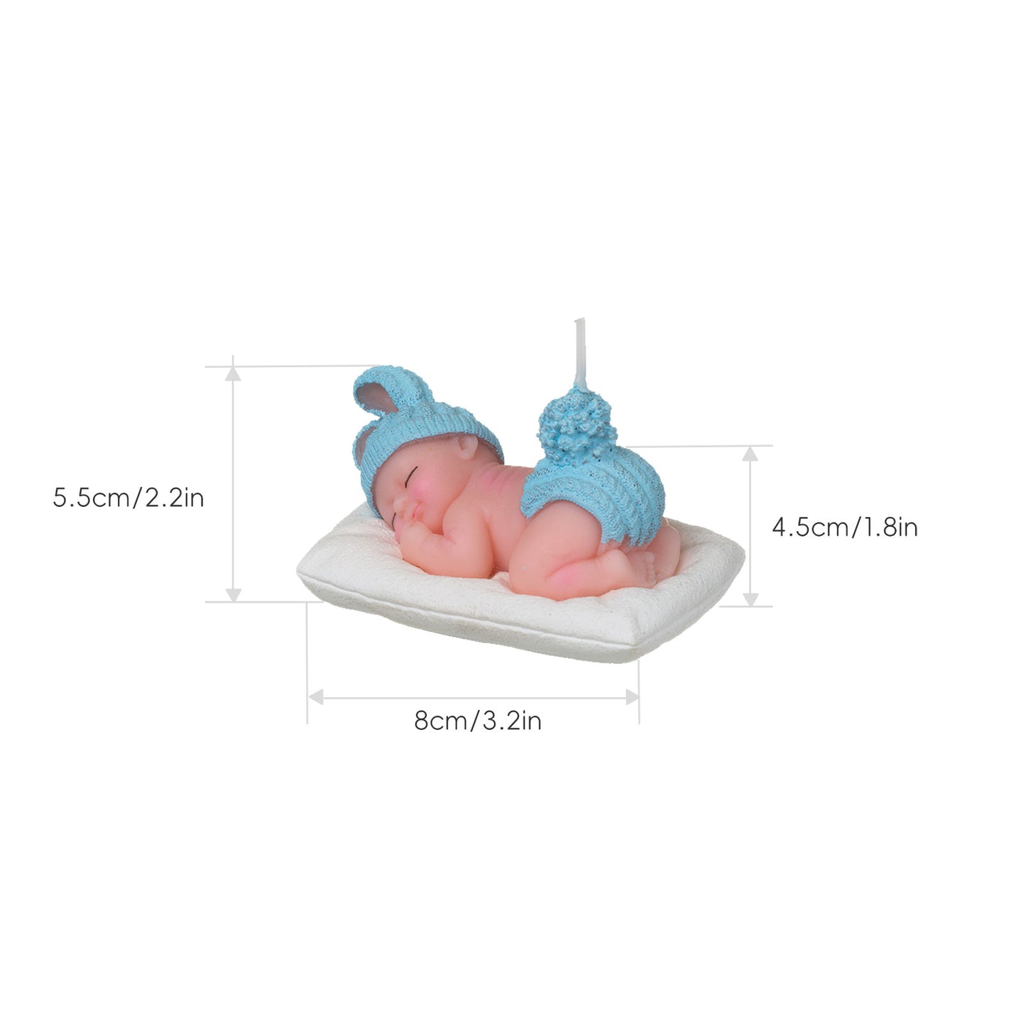 Blue Sleeping Baby Candle