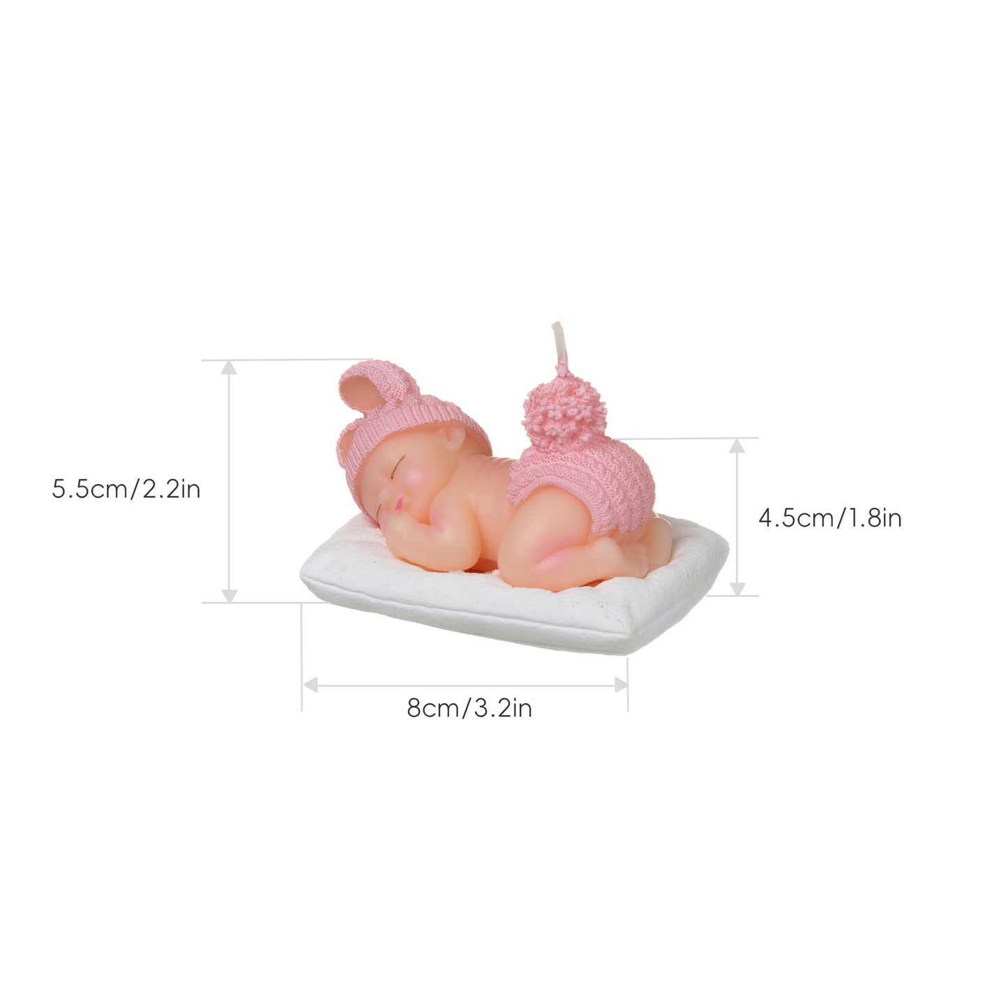 Pink Sleeping Baby Candle