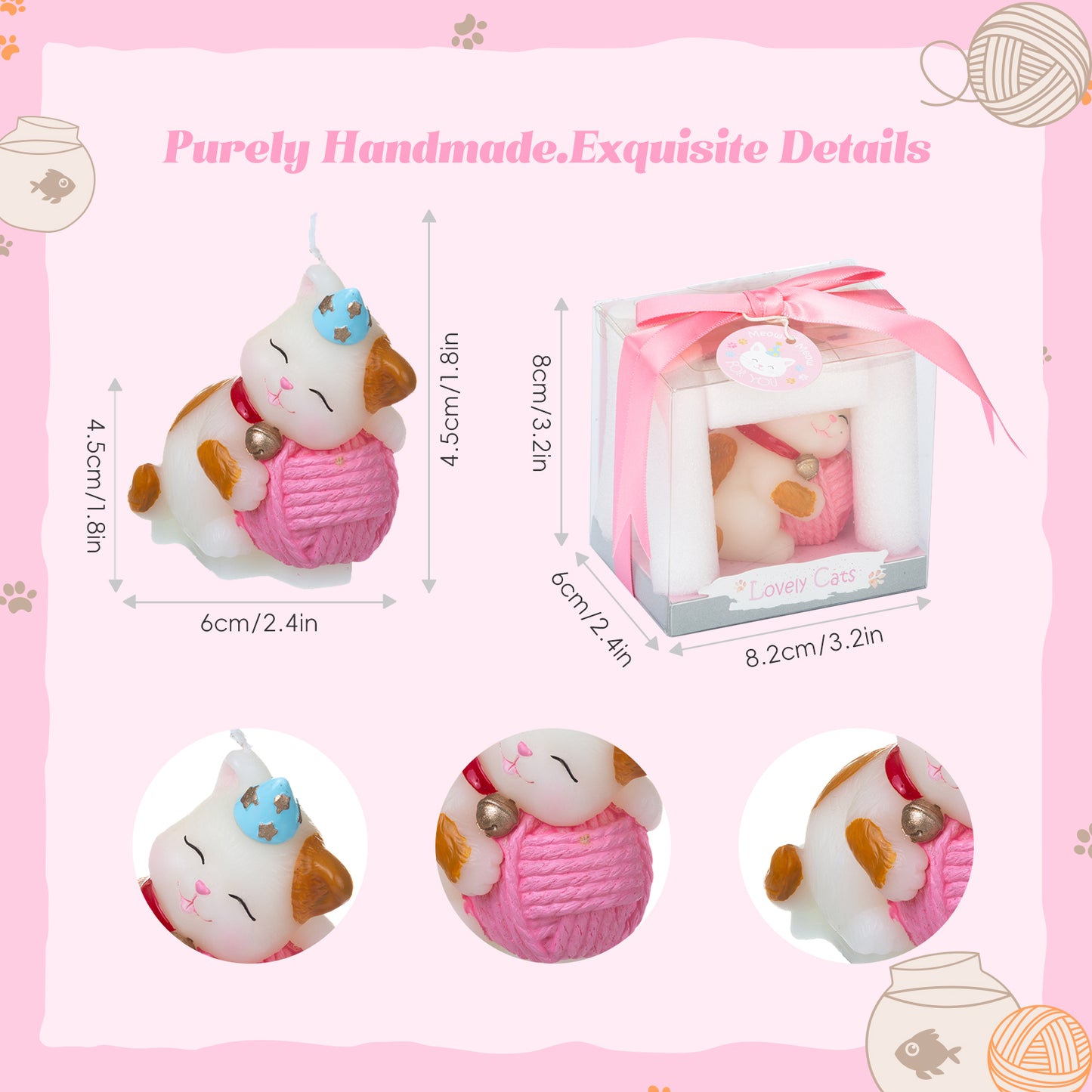 Cat Birthday Candle Cake Topper Animal Candles