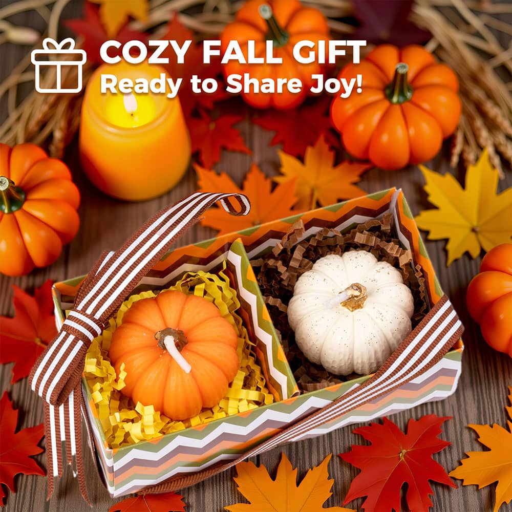Orange & White Mini Pumpkin Scented Candle Set (2-Pack)