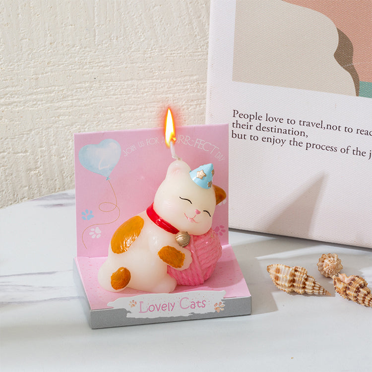 Cat Birthday Candle Cake Topper Animal Candles