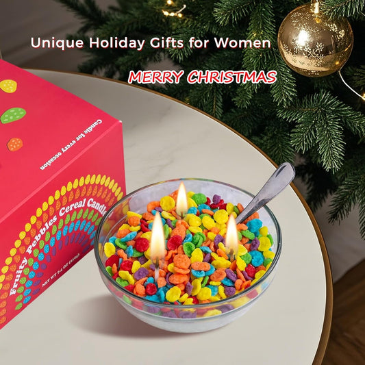 Light Up the Holidays with the Fruity Pebbles Cereal Candle Bowl: A Sweet and Fun Gift Idea