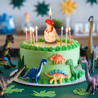 Large Red Dinosaur Birthday Candle Cake Topper
