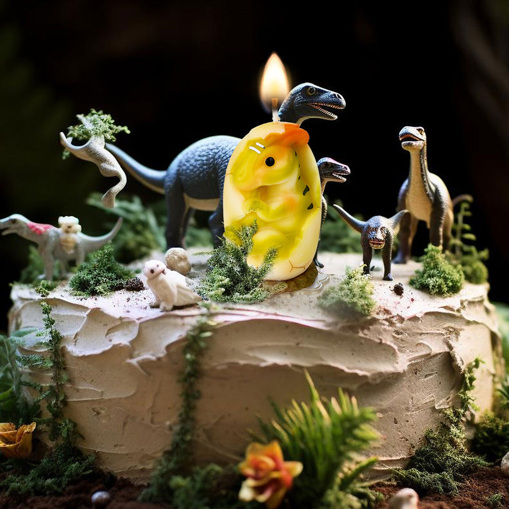 Mesiiloly Largr Dinosaur Birthday Candle - 3.2" Green Dinosaur Cake Topper for Boys and Girls, Cute Dino Candle for Easter Birthday Party Decorations