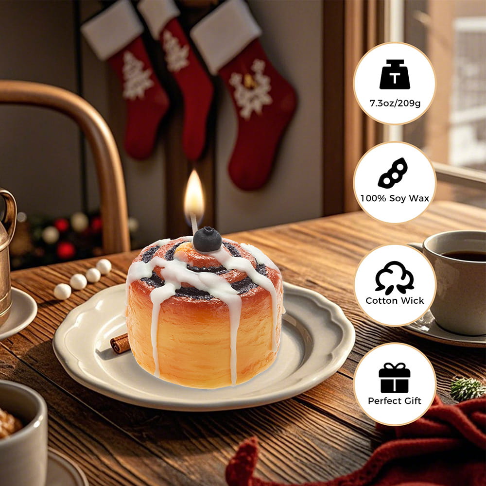 Realistic Cinnamon Roll Scented Candle