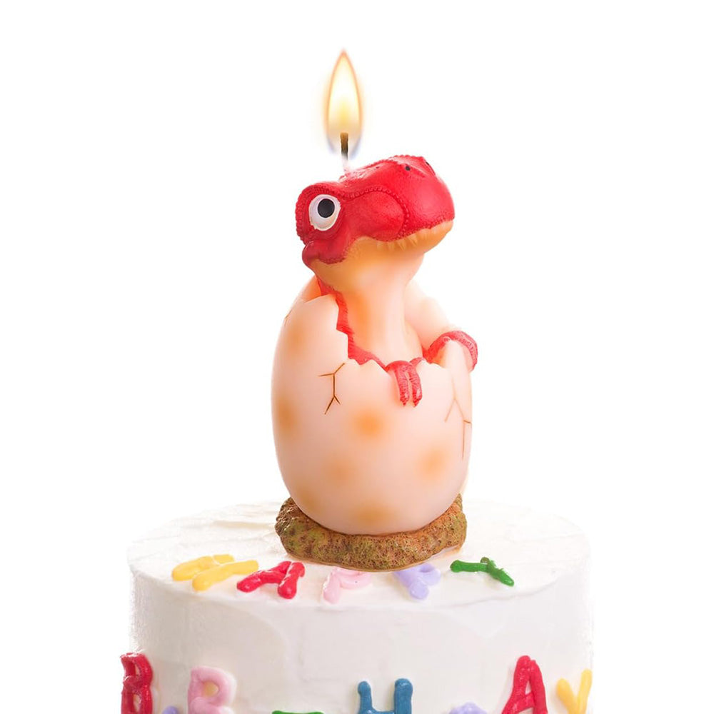 Large Red Dinosaur Birthday Candle Cake Topper