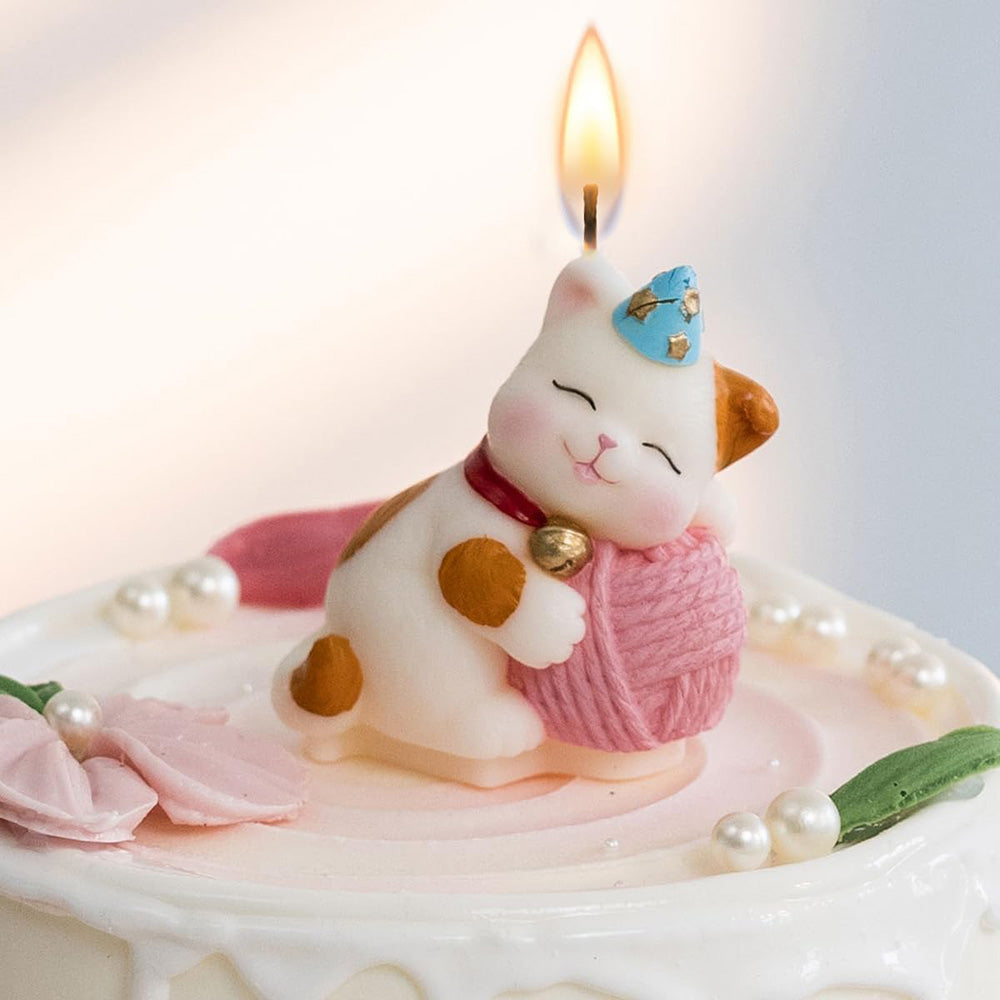 Large Cat Birthday Candle, Cute Kitty Cake Topper Candles for Girls, Cartoon Cat Birthday Decorations, Kitten Themed Party Supplies & Gifts for Cat Lovers
