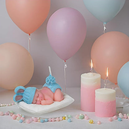 Blue Baby Shower Candle Favors – Sleeping Baby Cake Topper