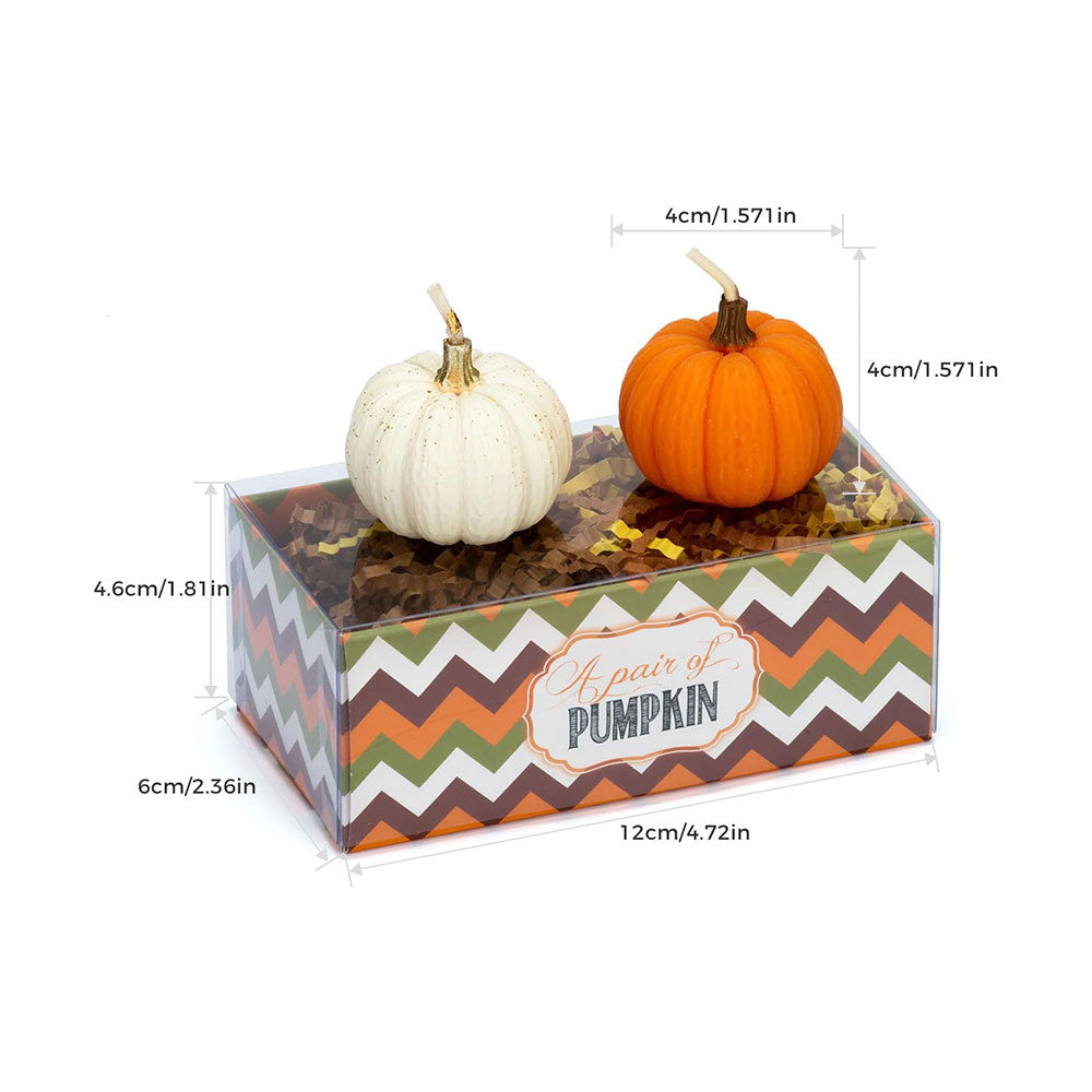 Orange & White Mini Pumpkin Scented Candle Set (2-Pack)