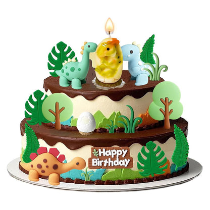 Large Green Dinosaur Birthday Candle Cake Topper