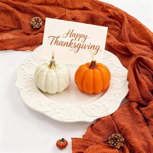 Orange & White Mini Pumpkin Scented Candle Set (2-Pack)