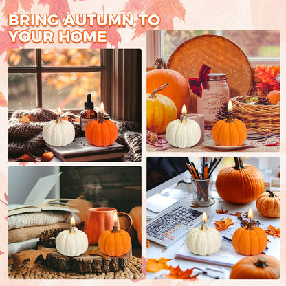 Orange & White Mini Pumpkin Scented Candle Set (2-Pack)