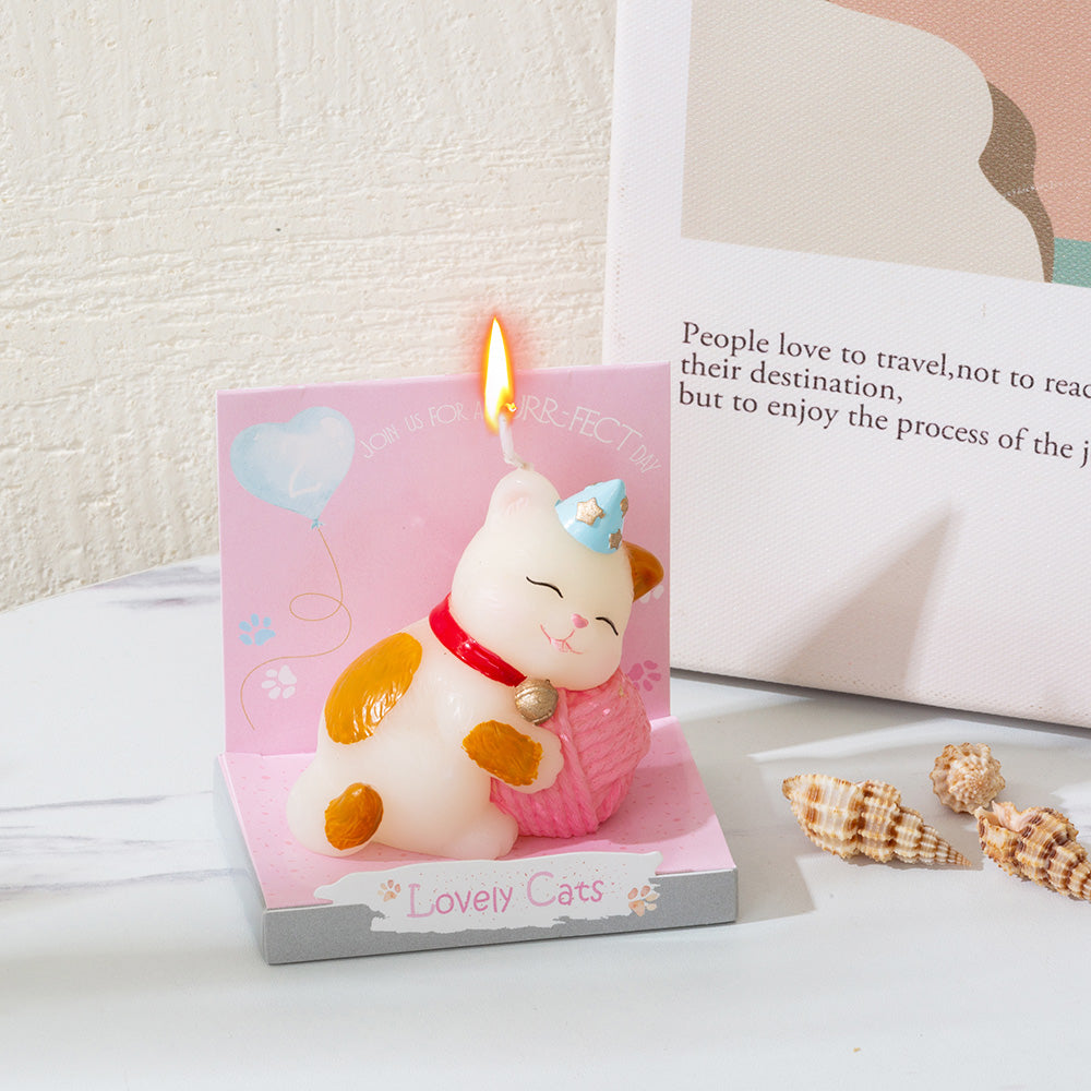 Large Cat Birthday Candle, Cute Kitty Cake Topper Candles for Girls, Cartoon Cat Birthday Decorations, Kitten Themed Party Supplies & Gifts for Cat Lovers