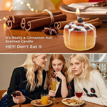 Realistic Cinnamon Roll Scented Candle