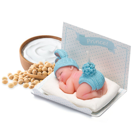 Blue Sleeping Baby Candle