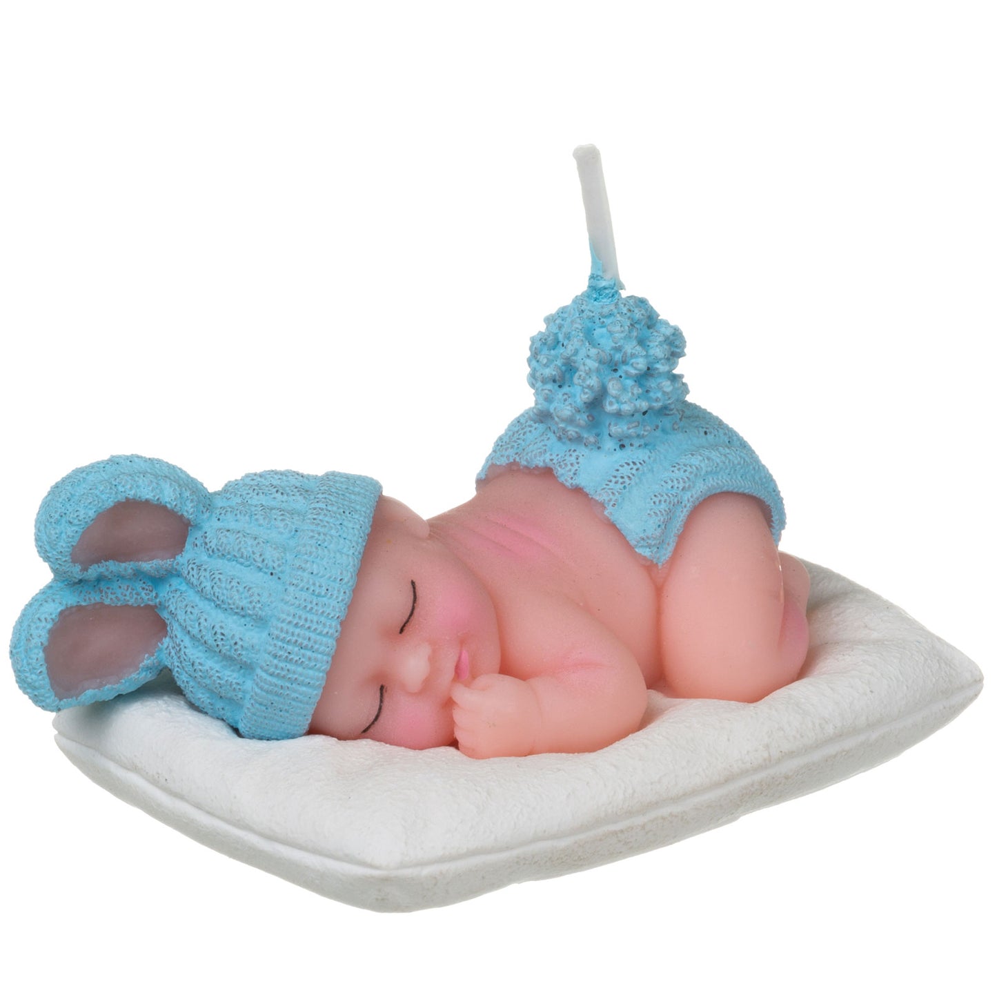 Blue Sleeping Baby Candle