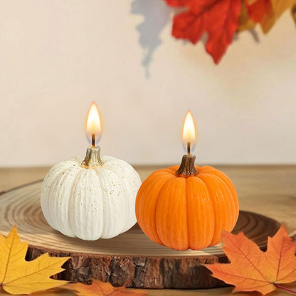Orange & White Mini Pumpkin Scented Candle Set (2-Pack)