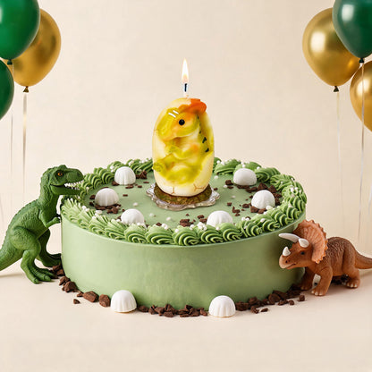 Large Green Dinosaur Birthday Candle Cake Topper