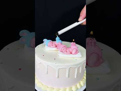 Blue Baby Shower Candle Favors – Sleeping Baby Cake Topper
